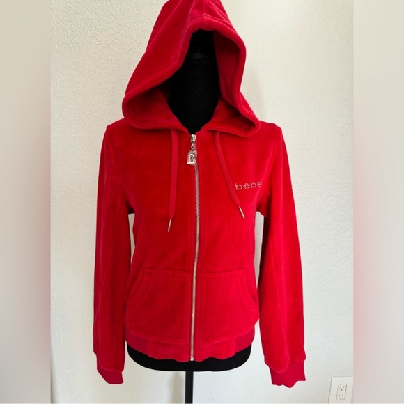 Bebe Red Hooded Zip-Up Jacket Set